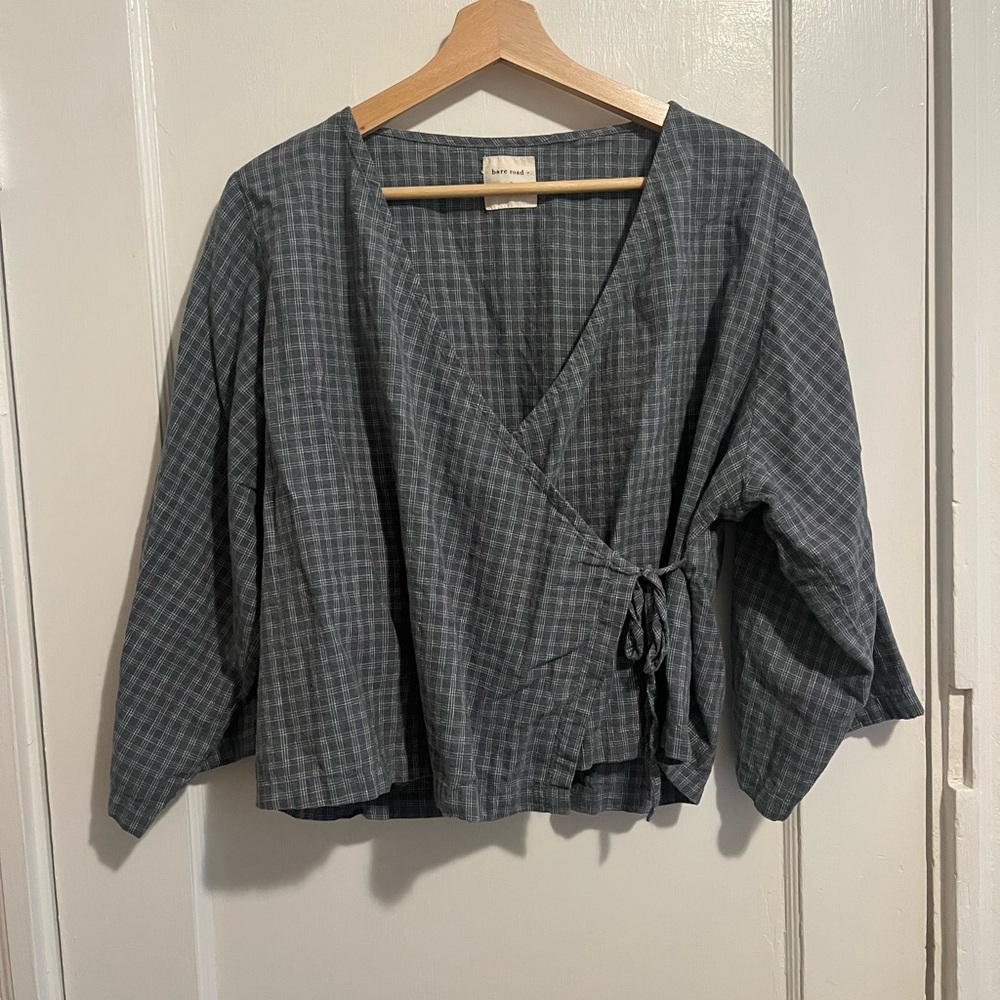 The Bare Road Mia Wrap Top Hemp Plaid